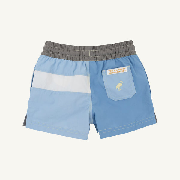 Country Club Color Block Trunks - Park City Periwinkle, Beale Street Blue & Grantley Gray
