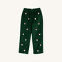 Critter Sheffield Pants (Corduroy) - Grier Green with Nantucket Navy Stork & Santa Embroidery