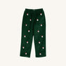 Critter Sheffield Pants (Corduroy) - Grier Green with Nantucket Navy Stork & Santa Embroidery