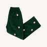 Critter Sheffield Pants (Corduroy) - Grier Green with Nantucket Navy Stork & Santa Embroidery