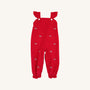 Critter Violet's Vintage Overalls (Corduroy) - Richmond Red with Dog Embroidery