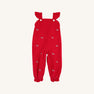 Critter Violet's Vintage Overalls (Corduroy) - Richmond Red with Dog Embroidery