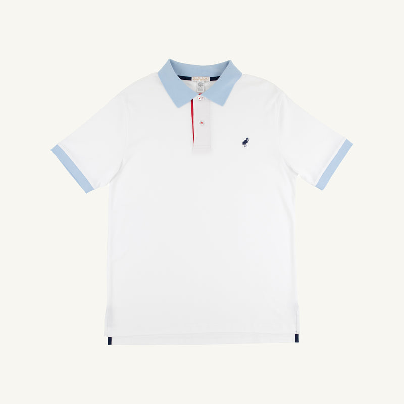 Croquet Party Polo - Worth Avenue White with Nantucket Navy, Richmond Red and Beale Street Blue