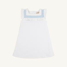 Darla Dress - Worth Avenue White with Buckhead Blue