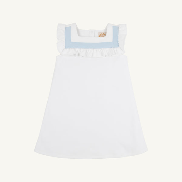 Darla Dress - Worth Avenue White with Buckhead Blue