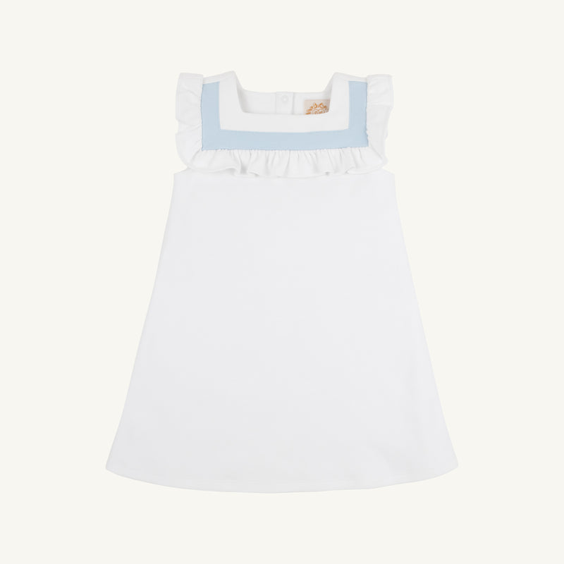 Darla Dress - Worth Avenue White with Buckhead Blue