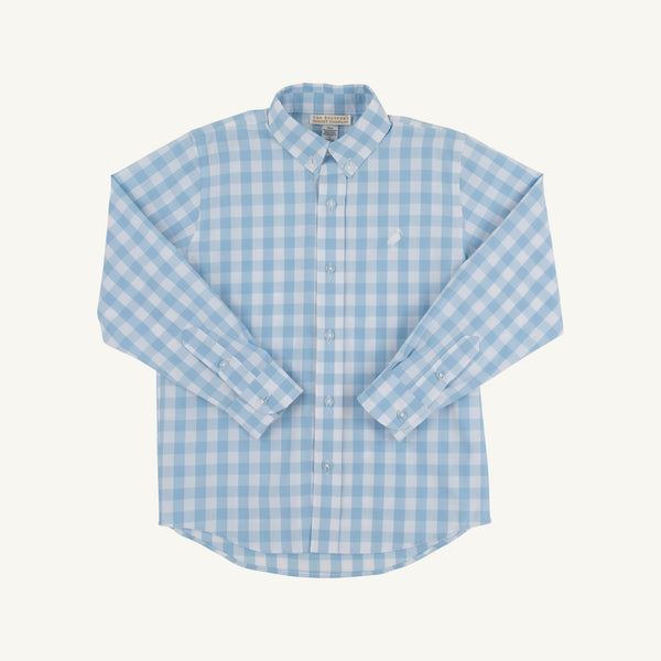 Dean's List Dress Shirt - Barrington Blue Check with Worth Avenue White