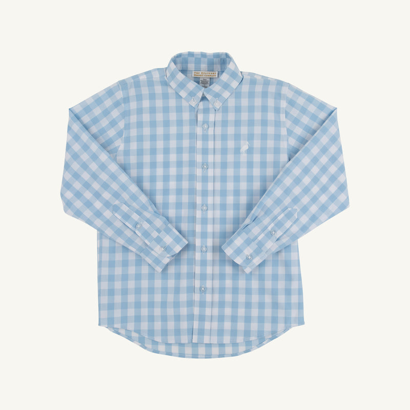 Dean's List Dress Shirt - Barrington Blue Check with Worth Avenue White