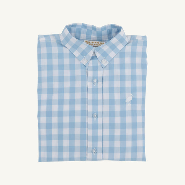 Dean's List Dress Shirt - Barrington Blue Check with Worth Avenue White