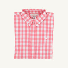 Dean's List Dress Shirt - Parrot Cay Coral Check with Worth Avenue White Stork