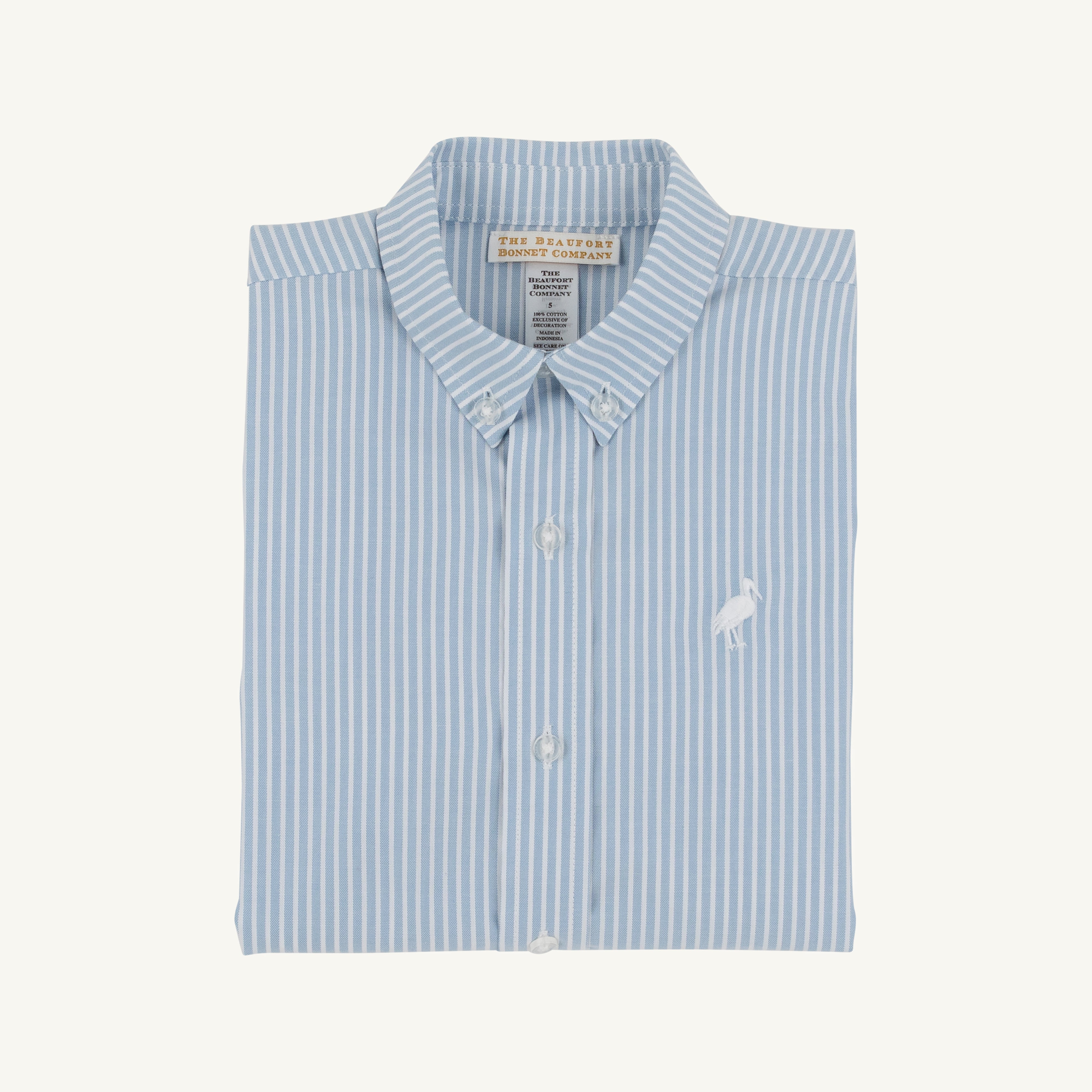 Dean's List Dress Shirt - Barrington Blue Tally Ticking Stripe with Worth Avenue White