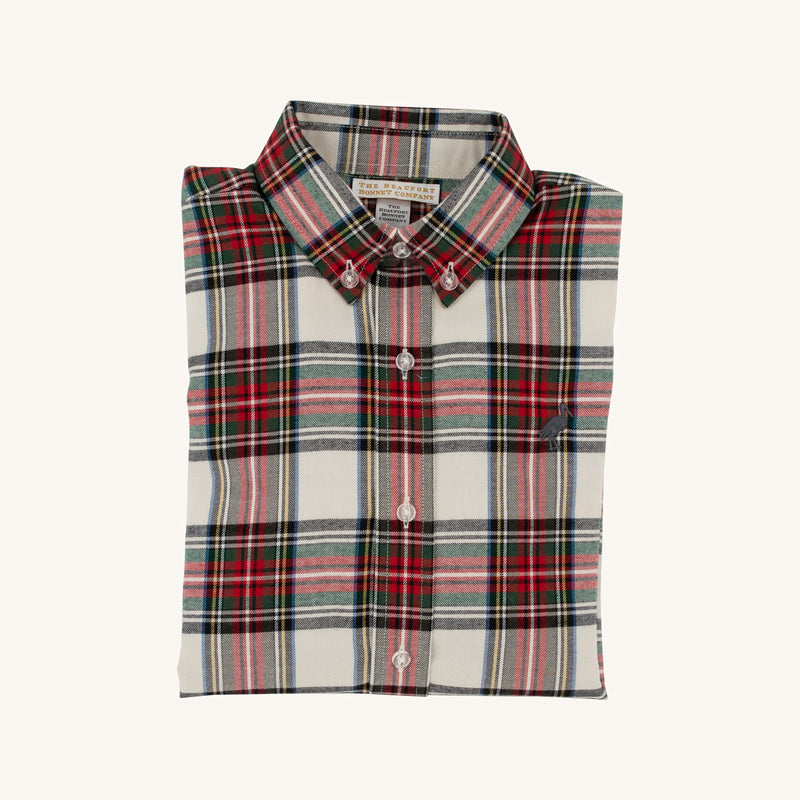 Dean's List Dress Shirt (Flannel) - Charlie Place Plaid with Grandison Rd. Gray Stork