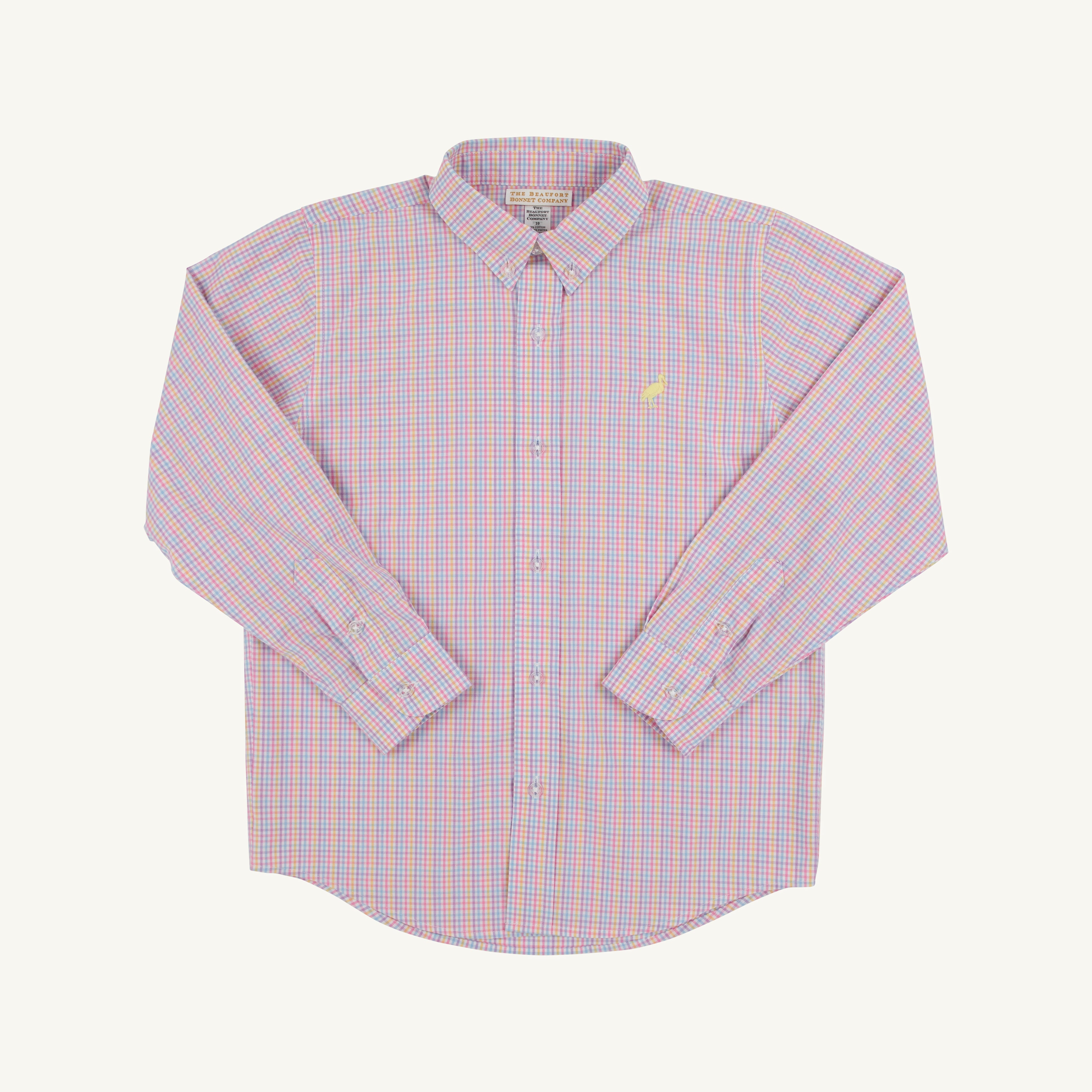 Dean's List Dress Shirt - Woodstock Park Plaid with Lake Worth Yellow Stork