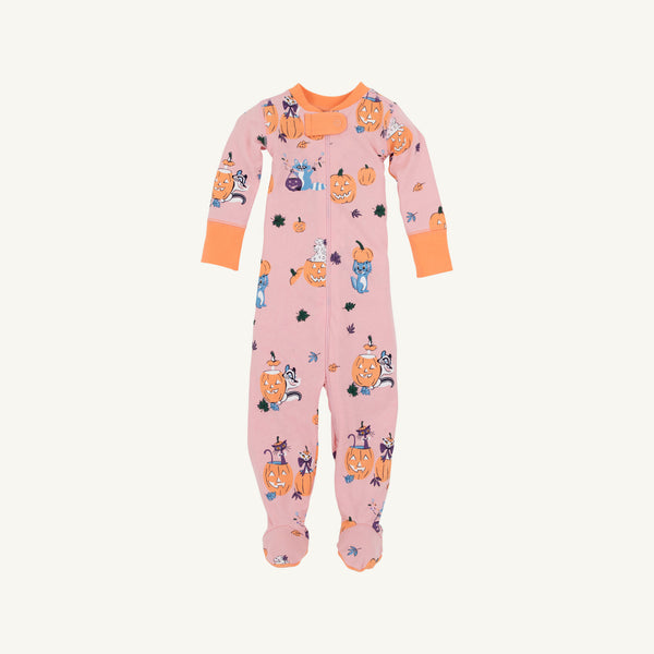 Fallon Footie Pajamas - Candy & Critters (Sandpearl Pink) with Seashore Sherbet