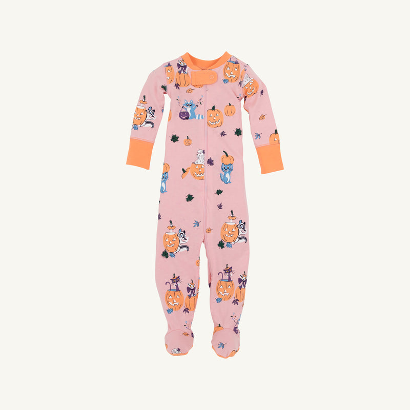 Fallon Footie Pajamas - Candy & Critters (Sandpearl Pink) with Seashore Sherbet