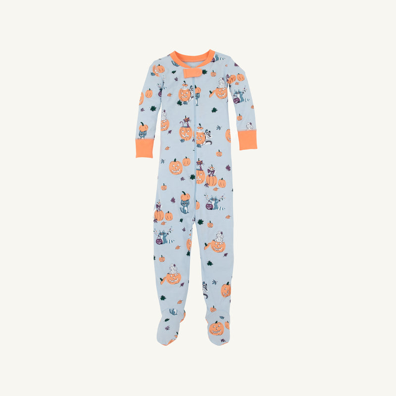 Fallon Footie Pajamas - Candy & Critters (Buckhead Blue) with Seashore Sherbet