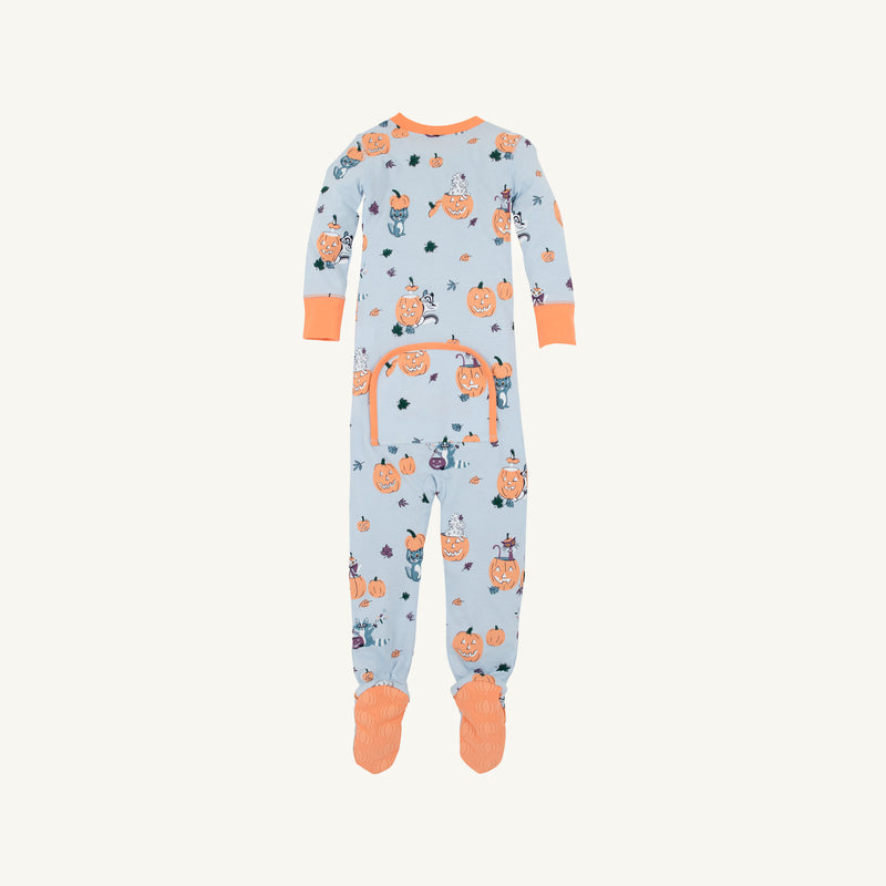Fallon Footie Pajamas - Candy & Critters (Buckhead Blue) with Seashore Sherbet