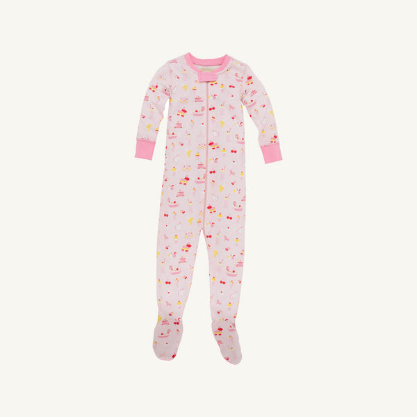 Fallon Footie Pajamas - Ice Cream Daydream (Strawberry Pink)
