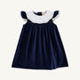 Franny Frock - Nantucket Navy Velveteen with Covington Cottage Plaid