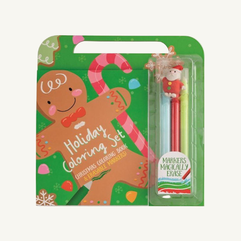 Holiday Coloring Book & Erasable Marker Set (Gingerbread) - Mudpie