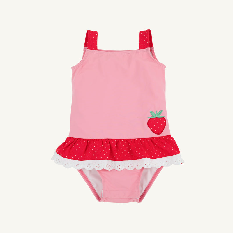 Grace Bay Bathing Suit - Hamptons Hot Pink & Richmond Red with Strawberry