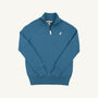 Hayden Half Zip Sweater - Barnsley Blue with Palmetto Pearl Stork