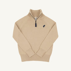Hayden Half Zip Sweater - Keeneland Khaki with Nantucket Navy Stork