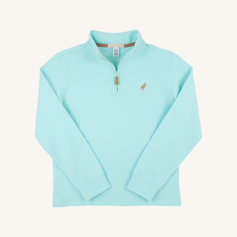 Hayword Half Zip - Edisto Egg Blue with Cape Elizabeth Camel Stork