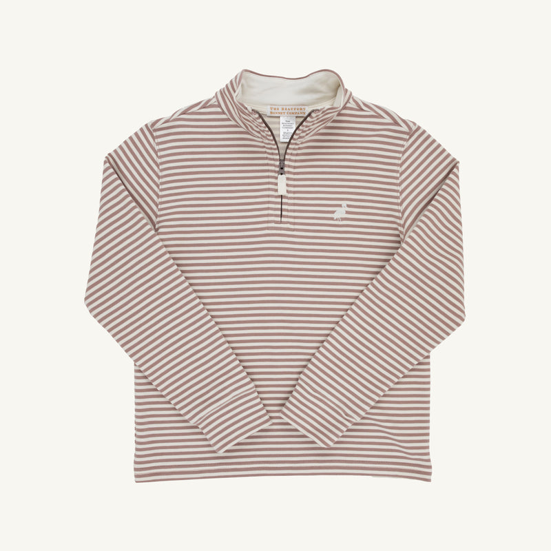 Hayword Half Zip - Palmetto Pearl & Gray Bay Brown Stripe