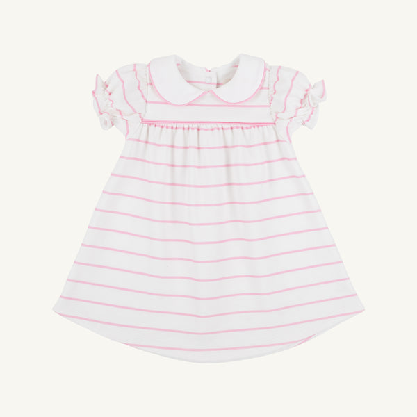 Holly Day Dress - Pier Party Pink Stripe with Pier Party Pink