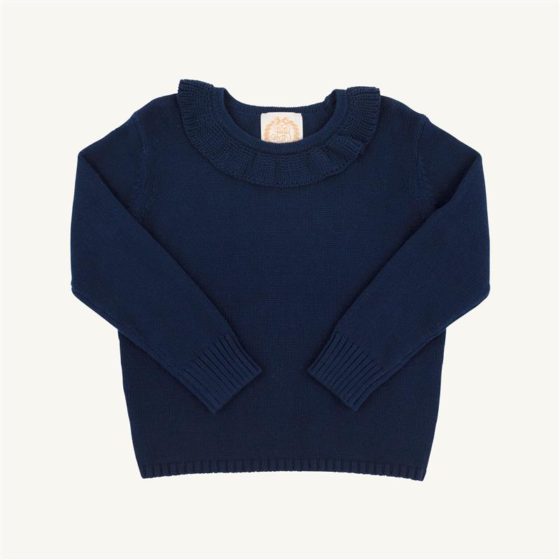 Reece Ruffle Sweater - Nantucket Navy