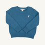 Isaac's Sweater - Barnsley Blue with Palmetto Pearl Stork