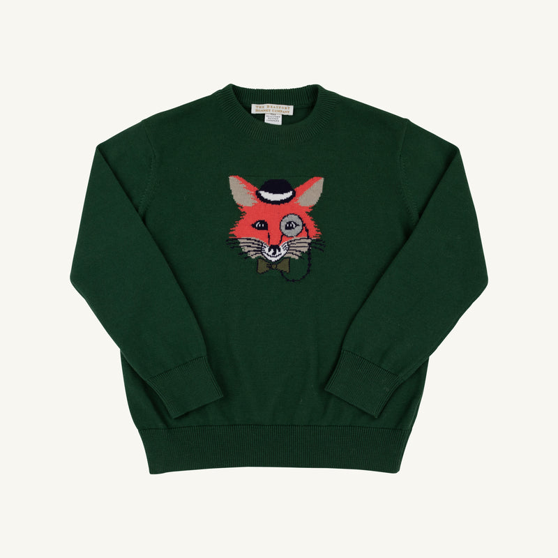 Isaac's Intarsia Sweater - Grier Green with Fox