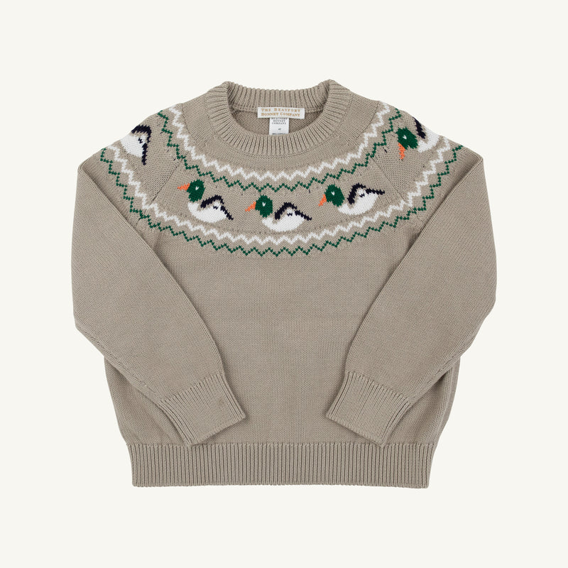 Isaac's Fair Isle Sweater - Keeneland Khaki with Duck Motifs