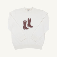Isaac's Intarsia Sweater - Palmetto Pearl with Cowboy Boot