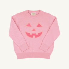 Isabelle's Intarsia Sweater - Sandpearl Pink with Pumpkin Face