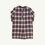 Back view of a John Hall Jon Jon - Paris Pike Plaid with Nantucket Navy featuring a dark collar and three buttons down the center, perfect for a holiday outfit.