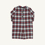 Back view of a John Hall Jon Jon - Paris Pike Plaid with Nantucket Navy featuring a dark collar and three buttons down the center, perfect for a holiday outfit.