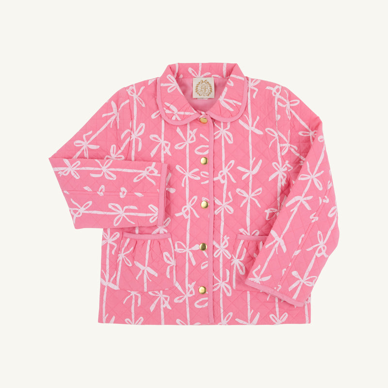 Kendall Quilted Coat - Braselton Bows (Romany Rose) with Romany Rose
