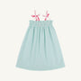 Lainey's Little Dress - Turks Teal Windowpane with Palm Beach Pink & Romany Rose