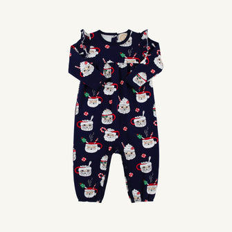 Embroidery result for: Leigh Ann Angel Sleeve Romper - Keeping Spirits Bright (Nantucket Navy)