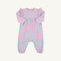 Leigh Ann Angel Sleeve Romper (Flannel) - Barrington Blue & Hamptons Hot Pink Gingham