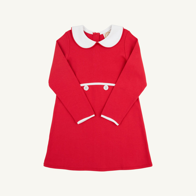 Lindy's Lunch Dress - Richmond Red with Worth Avenue White