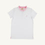 Little Miss Prim & Proper Polo & Onesie - Worth Avenue White with Palm Beach Pink