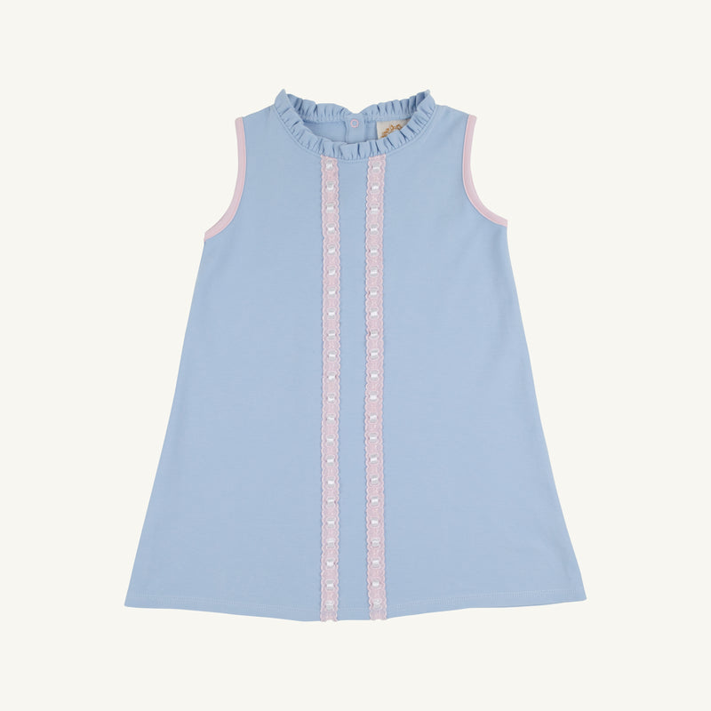Lizzie's Luxe Leisure Dress - Beale Street Blue with Palm Beach Pink & Worth Avenue White