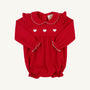 Long Sleeve Biltmore Bubble - Richmond Red with Worth Avenue White & Heart Embroidery