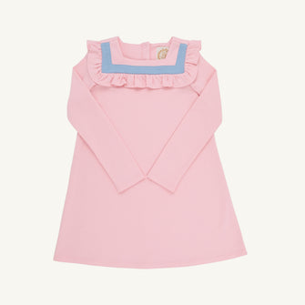 Embroidery result for: Long Sleeve Darla Dress - Sandpearl Pink & Barrington Blue