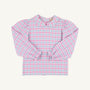 Maude's Peter Pan Collar Shirt & Onesie (Long Sleeve Flannel) - Barrington Blue and Hamptons Hot Pink Gingham