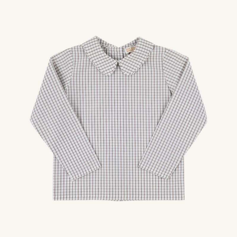 Peter Pan Collar Shirt & Onesie (Long Sleeve Woven) - Grantley Gray Windowpane