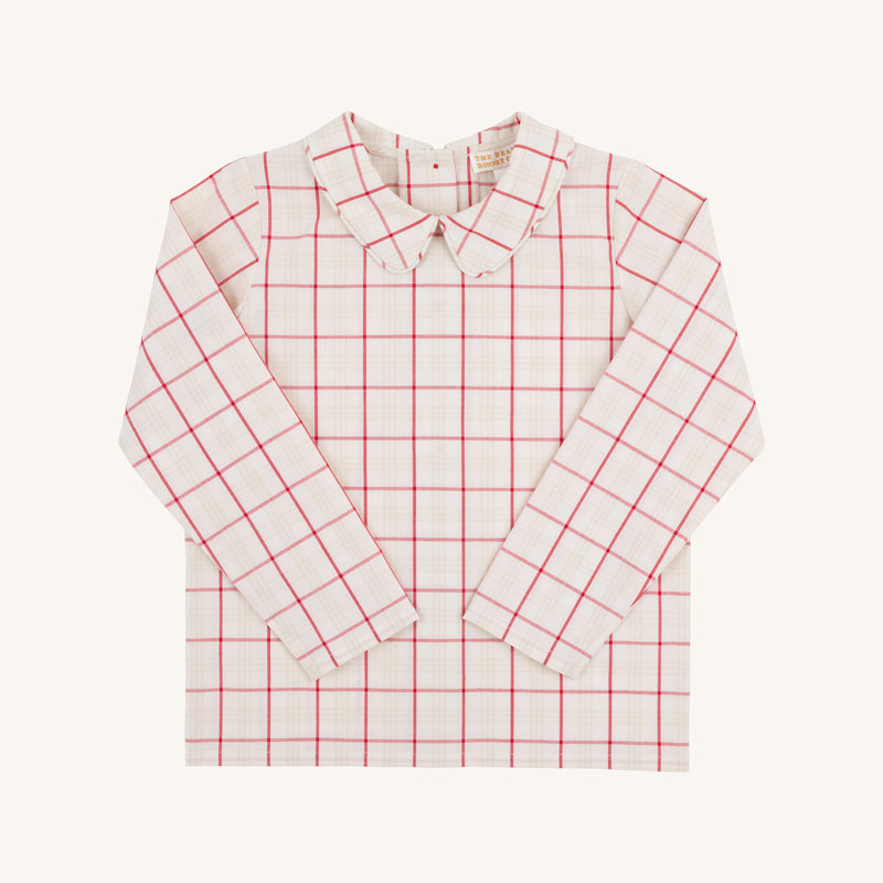 Peter Pan Collar Shirt (Long Sleeve Woven) - Oak Park Plaid